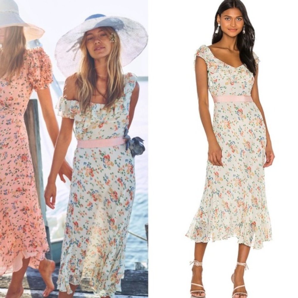 LoveShackFancy Faith Midi Dress in Floral Confetti - Picture 1 of 16